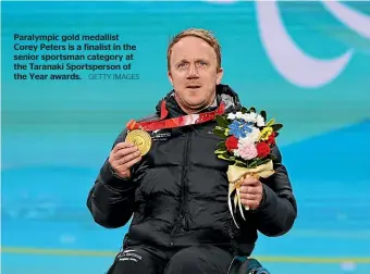  ?? GETTY IMAGES ?? Paralympic gold medallist Corey Peters is a finalist in the senior sportsman category at the Taranaki Sportspers­on of the Year awards.