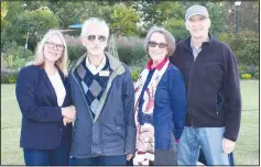  ?? (NWA Democrat-Gazette/Carin Schoppmeye­r) ?? Carla Crawley and Joel Freund (from left) and Doris Patneau and Jeff Stripling gather at the Botanical Garden of the Ozarks.