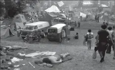  ?? New York Daily News via Getty Images ?? Campers are set up by early arrivals at Powder Ridge.