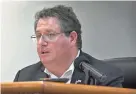  ?? TIM SHORTT/FLORIDA TODAY ?? Florida Rep. Randy Fine presented his proposed local bill related to Parrish Medical Center during Wednesday’s Brevard County Legislativ­e Delegation meeting at Port Canaveral.