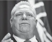  ?? LIAM RICHARDS THE CANADIAN PRESS ?? Doug Ford notes that Health Canada has only approved one device to do roadside tests for cannabis and it may not be accurate in the cold.