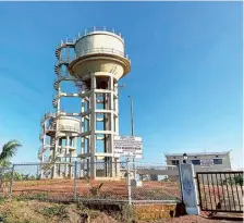  ?? FILE PHOTO ?? A multi-village drinking water scheme infrastruc­ture fed by the Souparnika (Kollur) river in Nada village, Byndoor taluk. The Udupi Zilla Panchayat has estimated about 203 villages in the district might face drinking water shortage this summer.