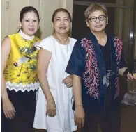  ??  ?? Marichelle Ligon, Glenna Aquino and Henri Calayag.