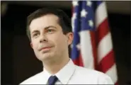 ?? CHARLIE NEIBERGALL — THE ASSOCIATED PRESS ?? 2020 Democratic presidenti­al candidate South Bend Mayor Pete Buttigieg speaks during a town hall meeting Tuesday in Fort Dodge, Iowa.