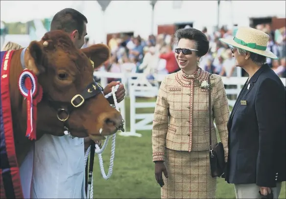  ??  ?? CROWNING GLORY: The Princess Royal visits a previous Great Yorkshire Show. A farmer in her own right and former Olympic horsewoman, Princess Anne is the ideal Royal guest for the 160th show.