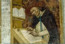  ??  ?? Dignitaire dominicain, Hugues de Saint-Cher, portant des lunettes pour la lecture, de Tommaso da Modena, 1352. Il s’agit du plus ancien portrait connu d’un personnage portant des lorgnons.