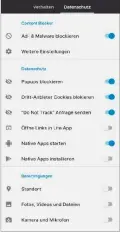  ??  ?? Weitere Funktionen – unterteilt nach Verhalten und Datenschut­z – finden Sie in den erweiterte­n Einstellun­gen.