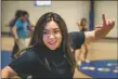  ?? ?? Director Angel Lucero rehearses choreograp­hy with her students during practice on Thursday (April 28) at Taos Academy.