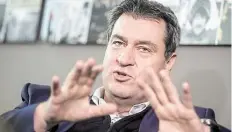  ?? DPA-BILD: KAPPELER ?? Markus Söder bei einem Interview.