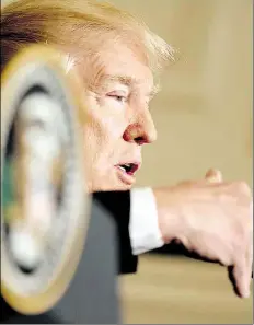  ?? AP-BILD: HARNIK ?? Donald Trump am Mittwoch bei einer Rede