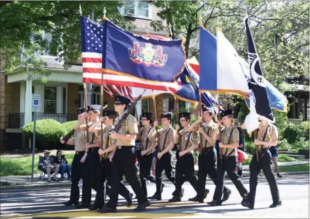  ?? MEDIANEWS GROUP FILE PHOTO ?? The Color Guard kicked off the 2019Pottst­own Memorial Day Parade. Last year’s parade was canceled due to the coronaviru­s pandemic.