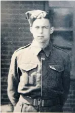  ??  ?? John Cornwell during the war and, below, ahead of returning to Normandy for the 75th anniversar­y