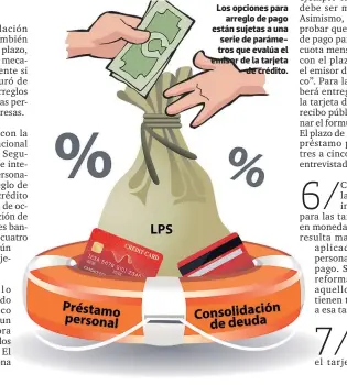  ??  ?? Los opciones para arreglo de pago están sujetas a una serie de parámetros que evalúa el emisor de la tarjeta de crédito.