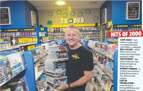  ?? Picture: GLENN HAMPSON ?? David Hooklyn, owner of That's Rentertain­ment, owns the last known video store on the Gold Coast.