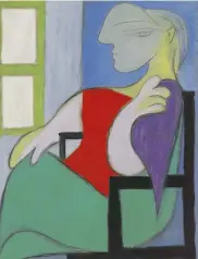  ??  ?? 3. Femme assise près d’une fenêtre (Marie-Thérèse), 1932, Pablo Picasso (1881–1973), oil on canvas,
146 × 114cm. Christies New York, $103.4m