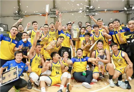  ??  ?? BRT Sumisip Basilan-St. Clare wins its first title in the PBA D-League.