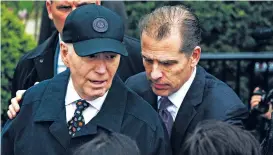  ?? DEMETRIUS FREEMAN/WASHINGTON POST FILE PHOTO ?? President Joe Biden and his son, Hunter, at this year’s White House Easter Egg Roll. Biden launched his 2020 presidenti­al campaign at a time when his son was in the throes of a major drug addiction. Hunters has two upcoming criminal trials scheduled in June.