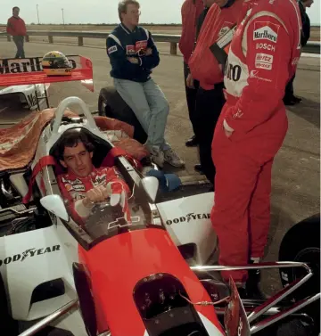  ?? ?? When Senna and Mclaren were struggling to agree a deal for 1993, the Brazilian tested an Indycar in late 1992, in case he decided a Ford-engined Mclaren wasn’t good enough