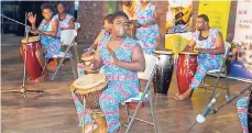  ??  ?? The Ikayah Drummers of Portmore Community College performing at Drum Fest.