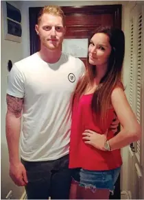  ??  ?? ‘Gutted’: Ben Stokes and fiancee Clare Ratcliffe