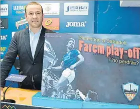  ?? FOTO: LLEIDA ESPORTIU ?? Albert Esteve El presidente del Lleida compareció ayer en rueda de prensa