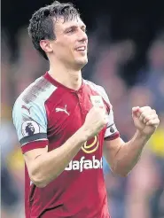  ?? John Walton ?? Burnley’s Jack Cork celebrates scoring his side’s second goal at Watford