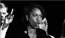  ?? BILL SIKES/AP ?? Ayanna Pressley speaks at a Massachuse­tts Democratic Party event Wednesday in Boston.