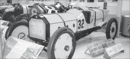  ??  ?? Engineer Ray Harroun won the first Indy 500, billed from its inception as “the greatest automobile race in the history of the industry.” Harroun’s winning Marmon Wasp continues to be displayed at the Indianapol­is Motor Speedway Museum.