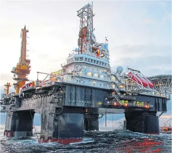  ?? ?? DIGGING DEEP: The Island Innovator semi-submersibl­e rig at Barra South.