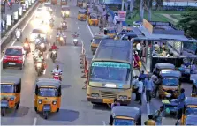  ?? ?? Route No 2 bus at a stop in Vellore town