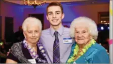  ?? JESI YOST — DIGITAL FIRST MEDIA ?? Zack Benning (center) with his Grandmothe­r, Kathy Benning (left) and Great Grandmothe­r, Evelyn Heacock (right) at Boyertown Senior-Senior Prom held at The Center at Spring Street March 9.