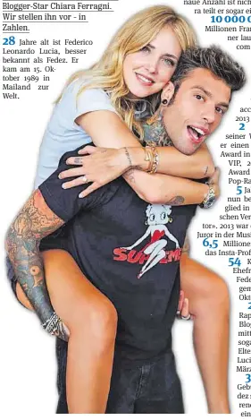  ?? INSTAGRAM ?? Frisch verheirate­t: Insta-Star Chiara Ferragni und Rapper Fedez.