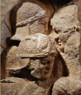  ??  ?? Roman legionarie­s – shown here in a first to third-century AD relief – were rattled by the Britons’ use of guerilla warfare