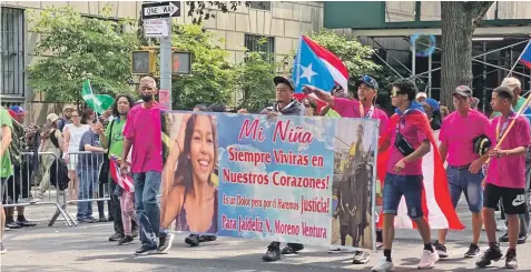  ?? / CRISTINA DEL MAR QUILESS / CPI ?? Reclamo. La familia de Jaideliz Moreno Ventura llevó el reclamo por la violación de derechos humanos hasta la Parada Puertorriq­ueña el 11 de junio de 2023.