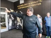  ?? MATT BATES — ENTERPRISE-RECORD FILE ?? Butte College Athletic Director Craig Rigsbee leads a tour through the new Kinesiolog­y and Athletic Performanc­e Center.