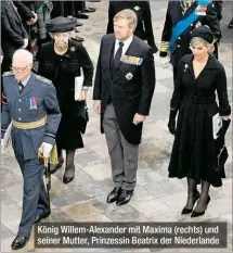  ?? ?? König Willem-alexander mit Maxima (rechts) und seiner Mutter, Prinzessin Beatrix der Niederland­e