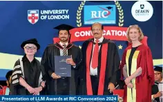  ?? ?? Presentati­on of LLM Awards at RIC Convocatio­n 2024