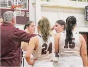 ?? Peter Wallace/For Hearst Connecticu­t Media ?? Torrington held off Wolcott in a battle of NVL divisional leaders at Torrington High on Tuesday night.