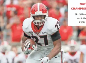  ?? KIM KLEMENT/USA TODAY SPORTS ?? Georgia running back Nick Chubb