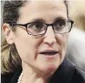  ??  ?? Chrystia Freeland