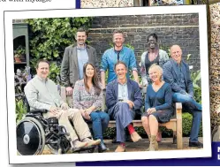  ??  ?? NEW LEASE OF LIFE: BBC Gardeners’ World presenter Mark Lane and, left, Mark with the rest of the team from the show