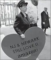  ?? MATTHEW COSSEL/WINNING STRATEGIES FOR NEWARK ALLIANCE ?? Newark, N.J., officials wanted Amazon to know they were still interested in HQ2, with a special message Thursday.