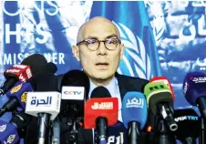  ?? — AFP file photo ?? Turk at a press conference in the Sudanese capital Khartoum at the end of his visit to the country.