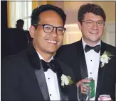  ??  ?? Bride’s honor attendant Reymond Koplen of Little Rock, with groomsman Wesley Mickel of Austin, Texas