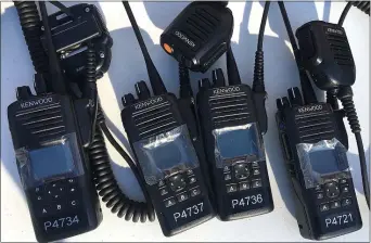  ?? PETE BANNAN - MEDIANEWS GROUP ?? Delaware County unveiled new mobile radios for every police officer in the county. The $3.5million project includes over 2,500 Kenwood radios, with more than 1,200radios going to every full- and part-time police officer in the county.