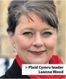  ??  ?? &gt; Plaid Cymru leader Leanne Wood