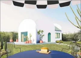  ?? Welcome Projects ?? “THE BREADBOX,” shown in a rendering, is by Laurel Consuelo Broughton. It has a tiled roof, arched doorway and curved facades that lend a sculptural feel.