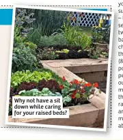  ??  ?? Why not have a sit down while caring for your raised beds?