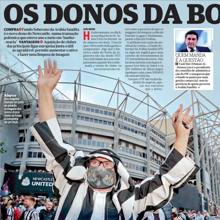  ?? ?? Adeptos dos magpies festejaram junto ao estádio a chegada dos novos donos como se fosse a conquista de um título