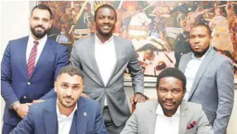  ??  ?? R-L: General Manager, Sales/Marketing, Platview Technologi­es, Benjamin Okwuokenye; Channel Manager, Starlink West Africa Region, Osita Okoli; Manager, LinkShadow, Kamal Khlefat; Sales Director, LinkShadow, Fadi Sharaf El-dean, and Director of Business Developmen­t,Platview Technologi­es, Dapo Salami, at the partnershi­p agreement signing between Platview Technologi­es and LinkShadow in Lagos… recently